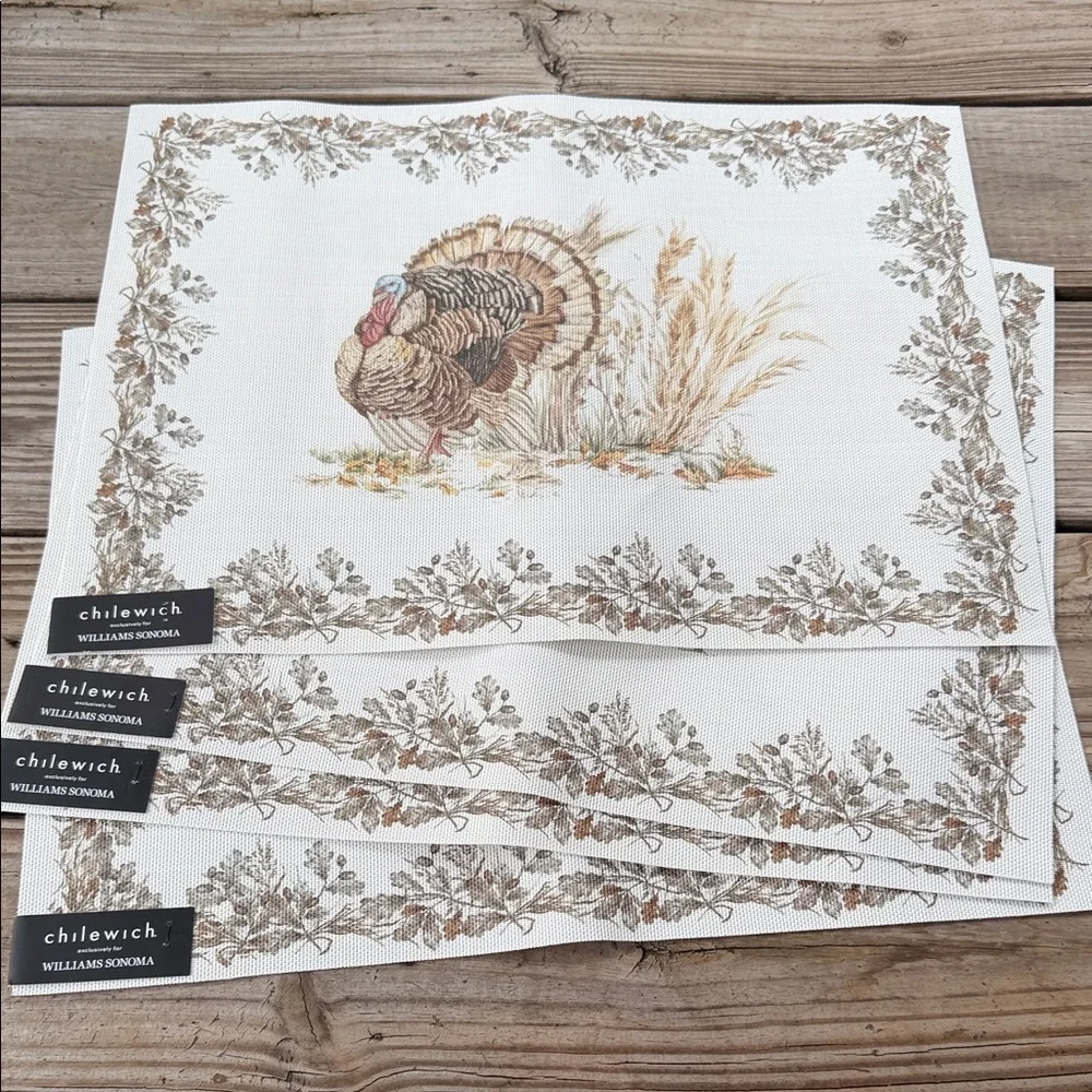 Williams Sonoma Plymouth Turkey 🦃 Set Of 4 Placemats BNWT